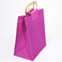 Jute-Flaschentasche pink