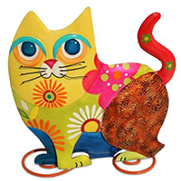 Metallkatze -Flower-