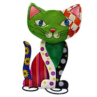 Bunte Pop-Art-Katze aus Metall