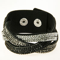 Schwarzes geflochtenenes Armband -Tripple-