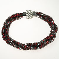 Glasarmband - Red and Silver -