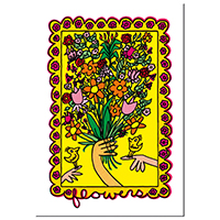 James Rizzi Grußkarte -Flowers-