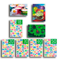 3-D-Postkarten-Set - Geburtstag -