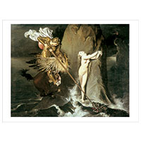 Künstlerpostkarte Ingres -Ödipus und die Sphinx-