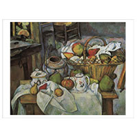 Künstlerpostkarte Cézanne -Stilleben mit Früchtekorb-