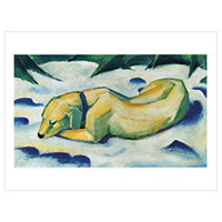 Franz Marc - Liegender Hund im Schnee