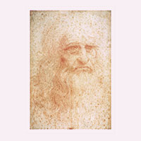 Künstlerpostkarte da Vinci -Selbstportrait-