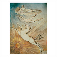 William Blake - Ein Engel, der sich von einer Wolke schwingt