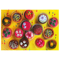 3D-Karte bunte Muffins