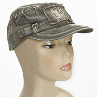 Military-Cap -perro negro- stonewashed braun