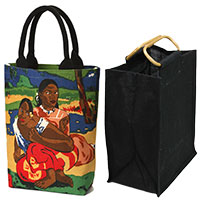 Taschenset: Künstlertasche -Gauguin- & Bottle Bag black