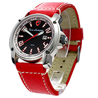 Lamborghini watch - Steering - red strap